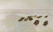 Jozef Chelmonski Partridges in snow china oil painting artist